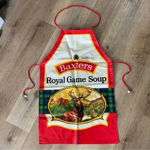 Vintage Baxters Royal Game Soup PVC Apron Minky Made England Deer Tartan NOS